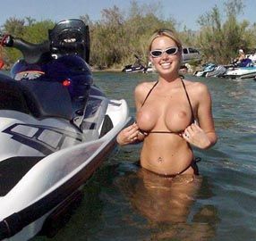 bare boobs at the personal watercraft marina