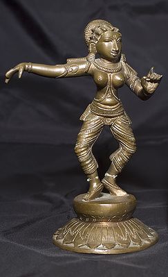 bronze statue with bare tits