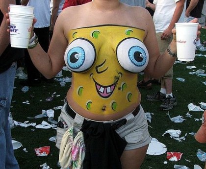 cartoon painted boobs